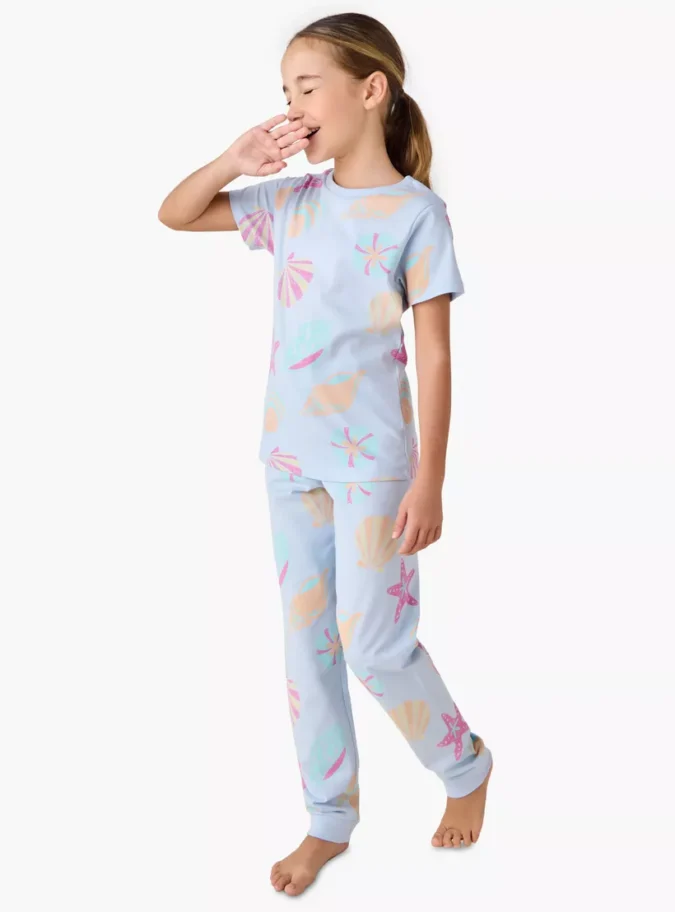 Juniors Seashell Print T-shirts and Pyjamas - Set of 2-3