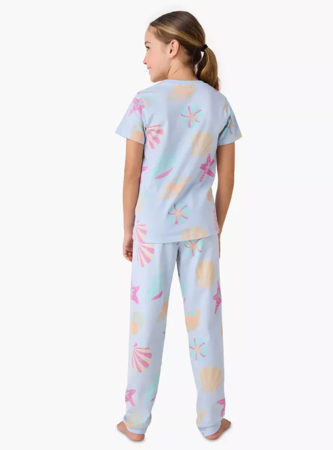 Juniors Seashell Print T-shirts and Pyjamas - Set of 2-4