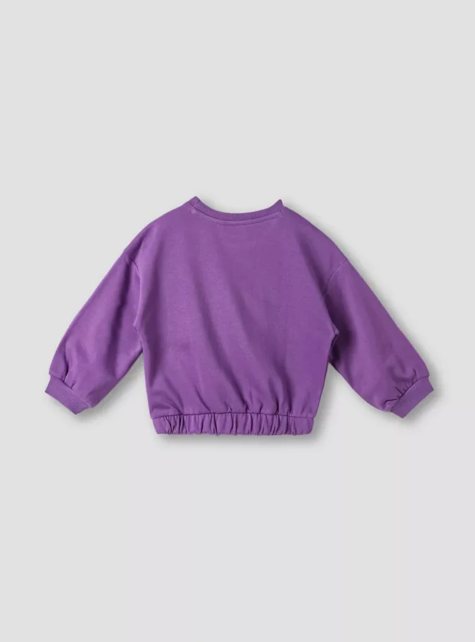 Juniors Slogan Print Sweatshirt with Long Sleeves-2