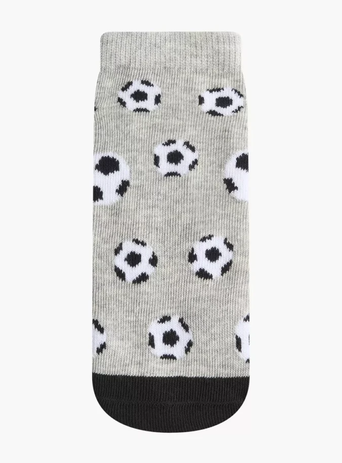 Juniors Soccer Print Ankle Length Socks - Set of 5-2