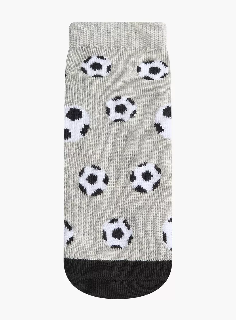 Juniors Soccer Print Ankle Length Socks - Set of 5-2