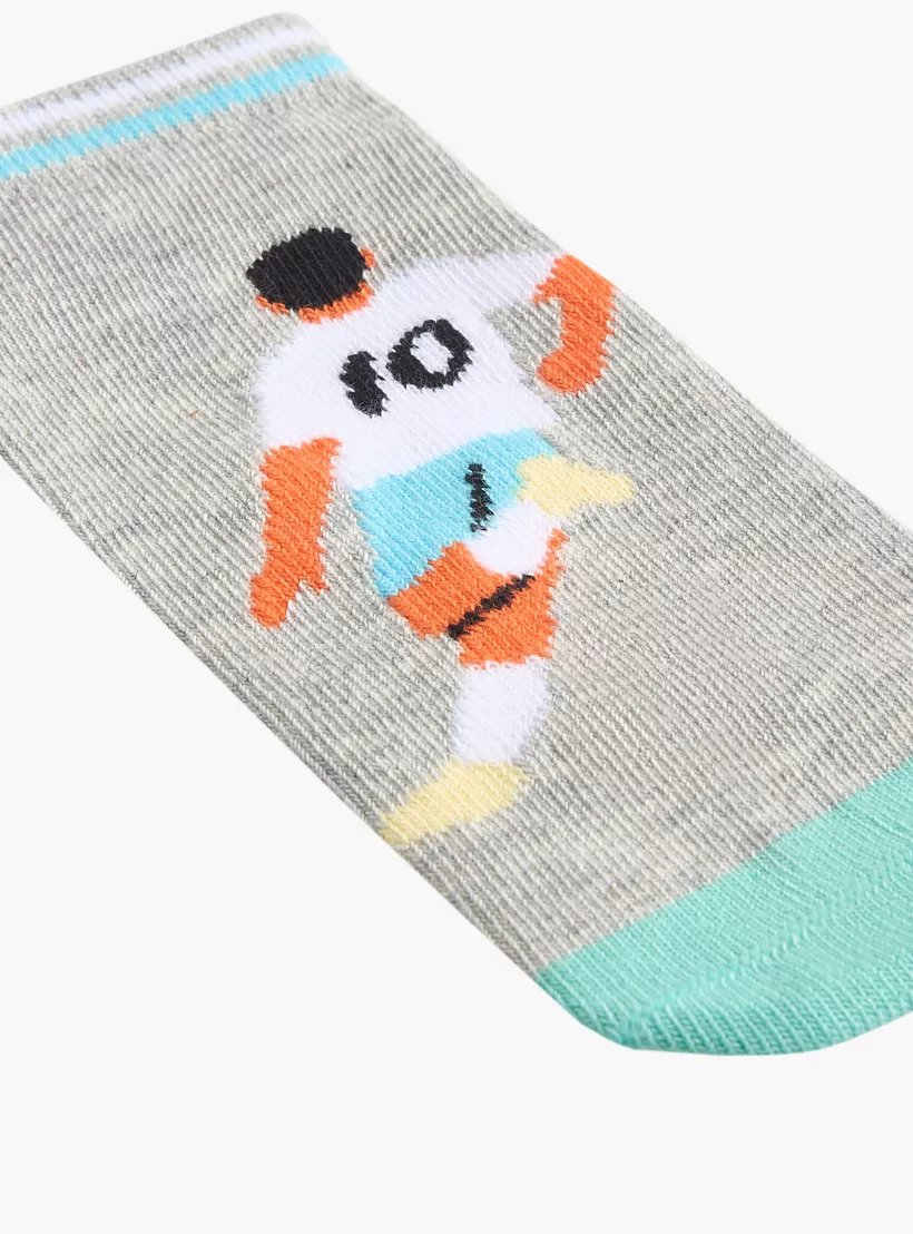 Juniors Soccer Print Ankle Length Socks - Set of 5-4