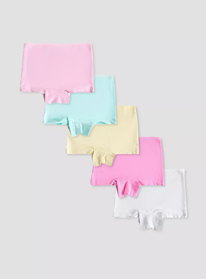 Juniors Solid Briefs with Elasticated Waistband - Set of 5-1