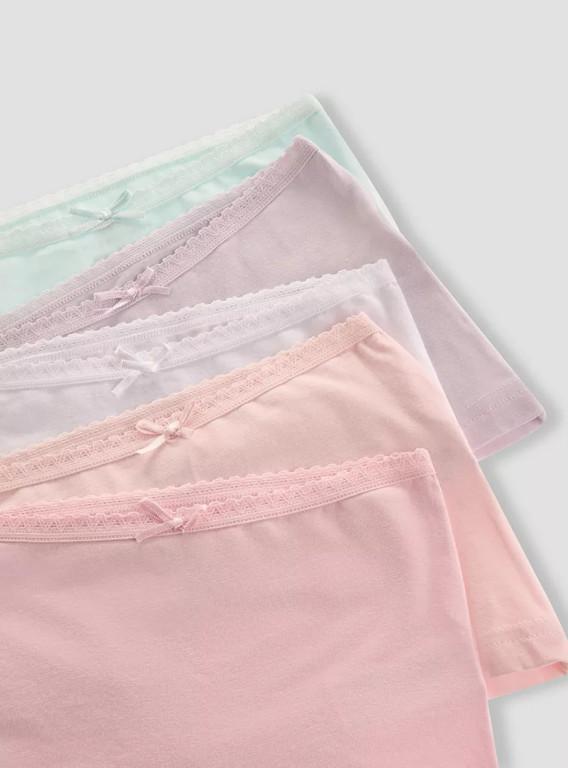 Juniors Solid Briefs with Elasticated Waistband - Set of 5-3