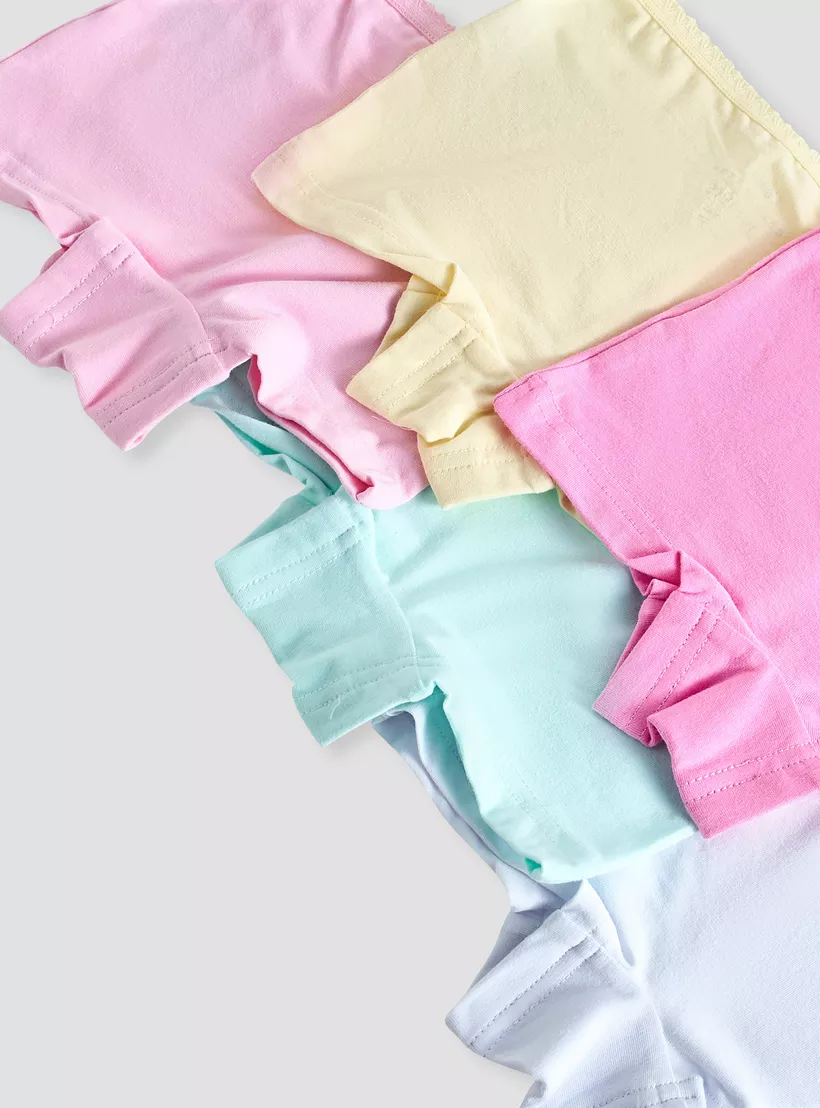 Juniors Solid Briefs with Elasticated Waistband - Set of 5-4