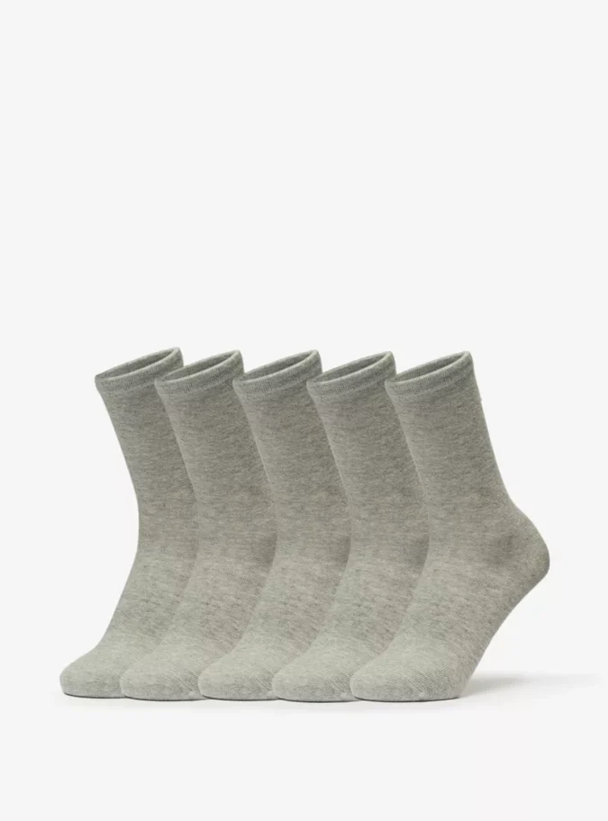 Juniors Solid Crew Length Socks - Set of 5-1