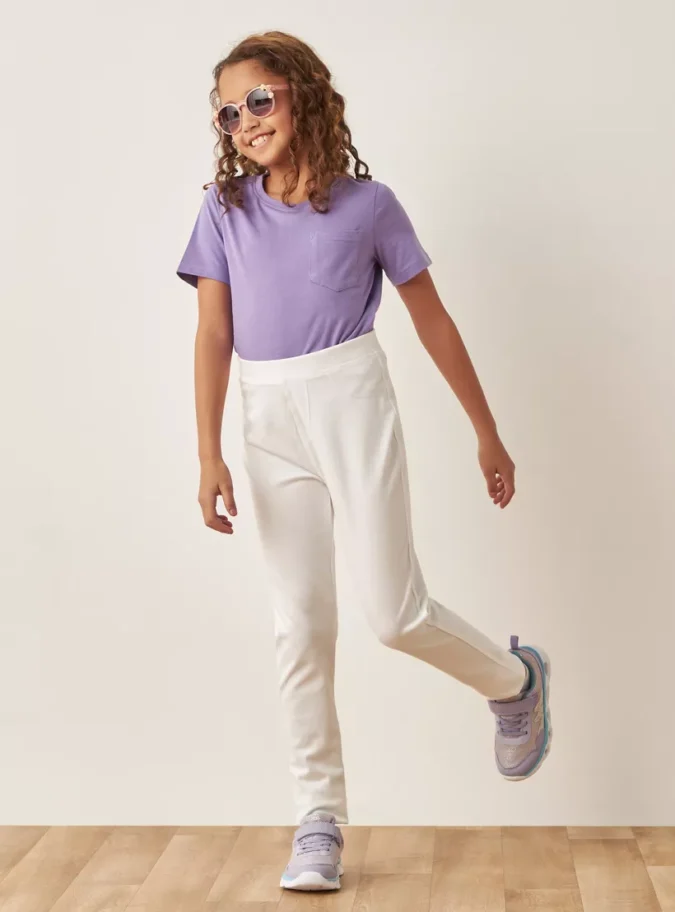 Juniors Solid Denim Jeggings with Elasticated Waistband-