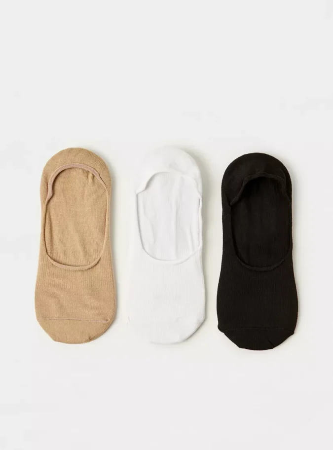 Juniors Solid No Show Socks - Set of 3-1