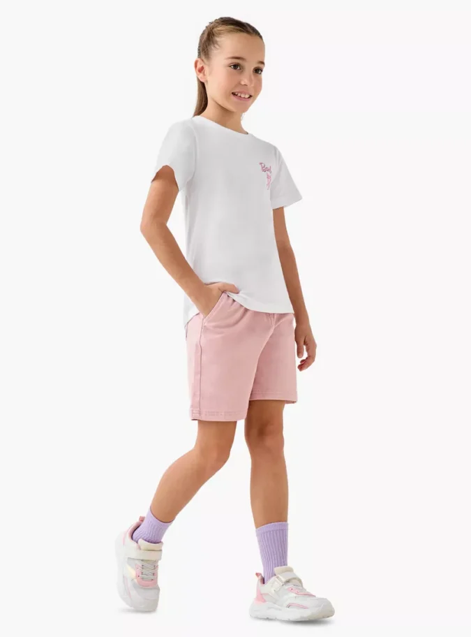 Juniors Solid Shorts with Drawstring Closure and Pockets-2