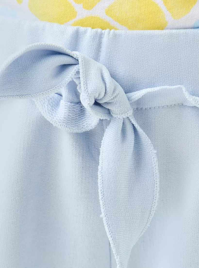 Juniors Solid Shorts with Drawstring Closure and Ruffle Hem-5