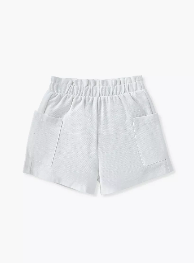 Juniors Textured Peplum Top and Shorts Set-3