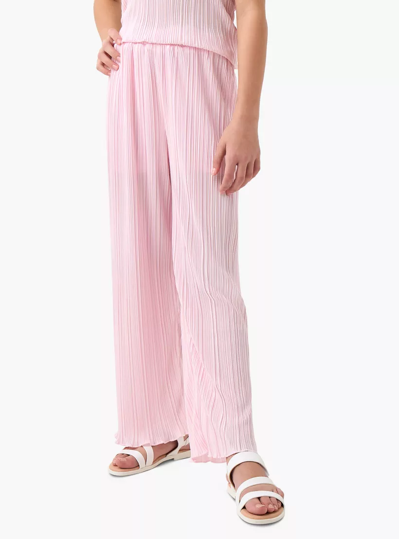 Juniors Textured Top and Pant Set-3