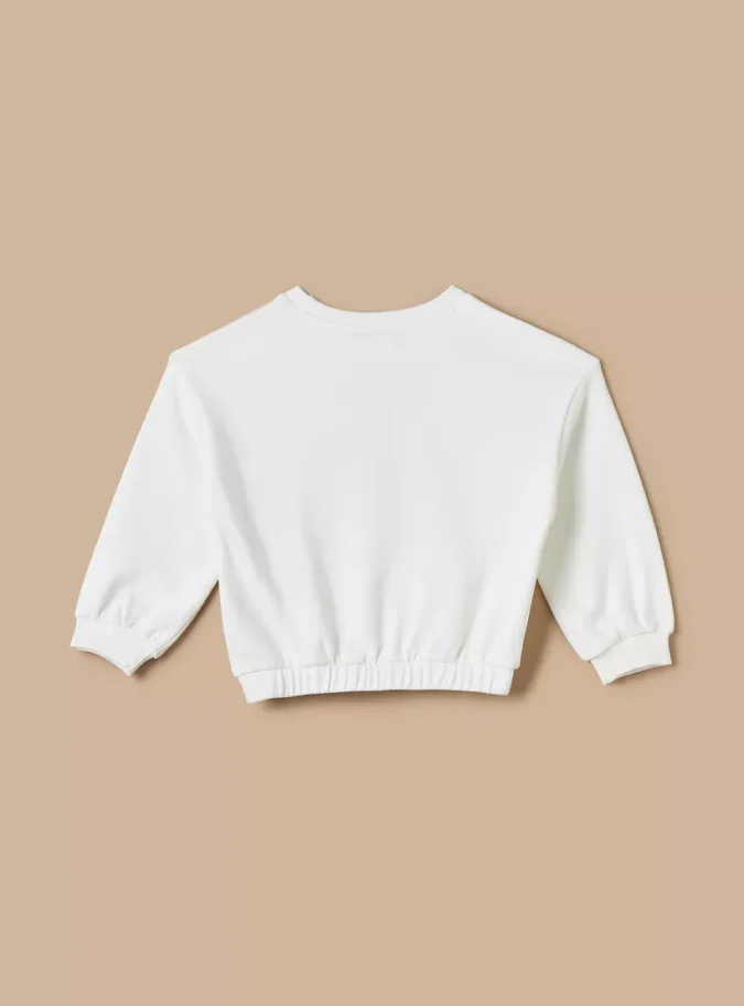 Juniors Typographic Print Sweatshirt with Long Sleeves-2