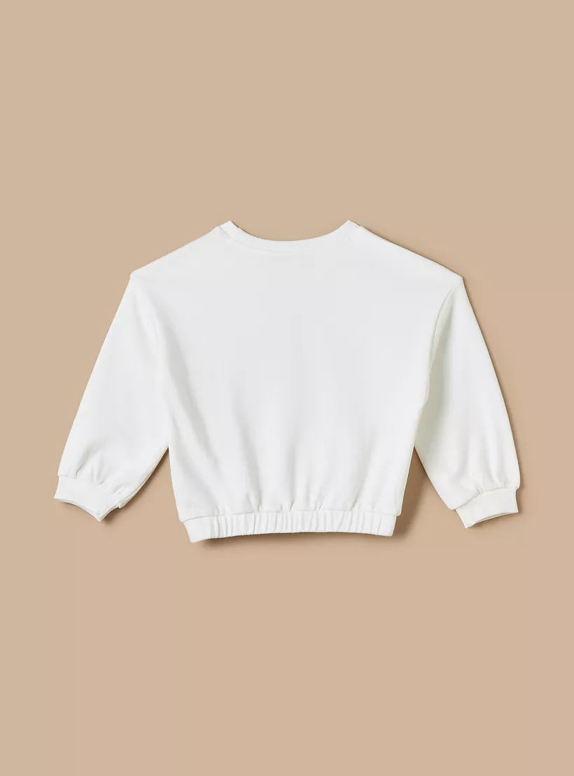 Juniors Typographic Print Sweatshirt with Long Sleeves-2