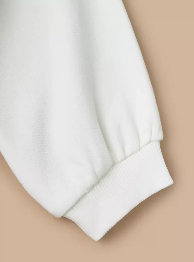 Juniors Typographic Print Sweatshirt with Long Sleeves-4