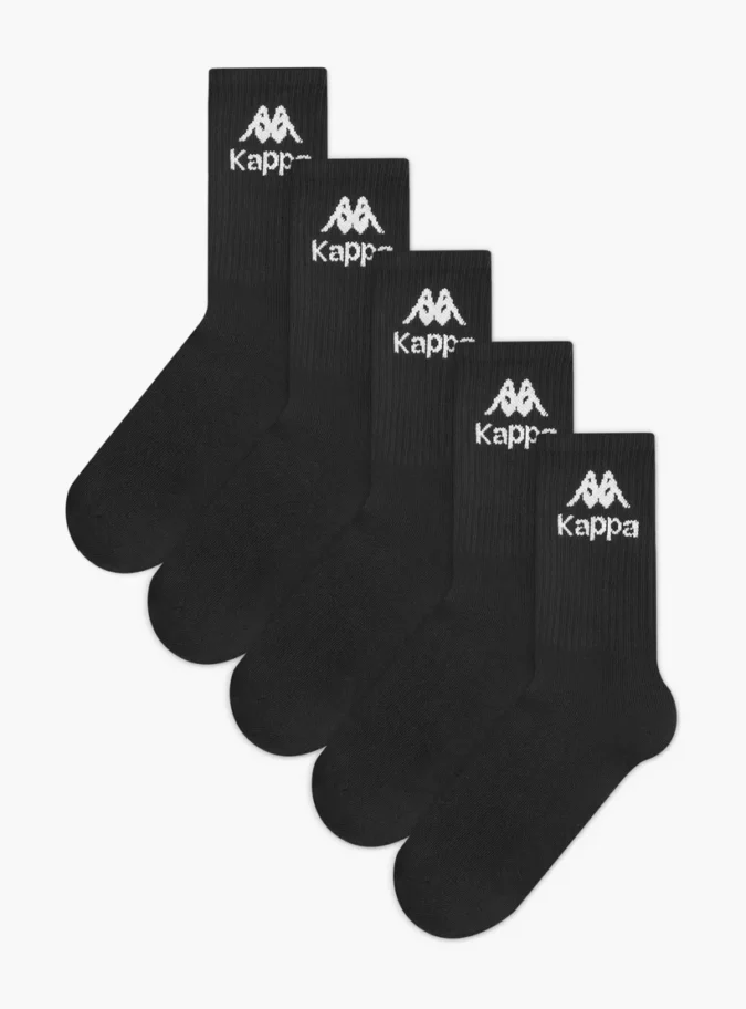 Kappa Logo Detail Non Terry Crew Length Socks - Set of 5-1