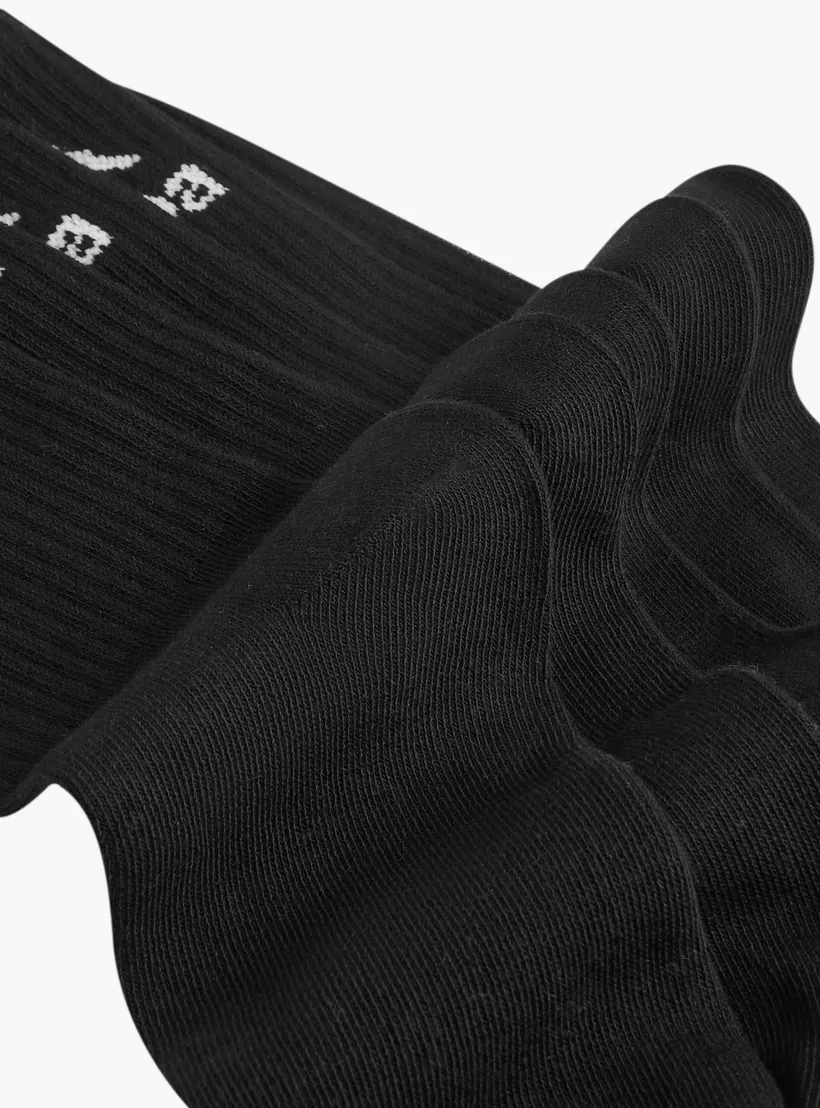 Kappa Logo Detail Non Terry Crew Length Socks - Set of 5-4
