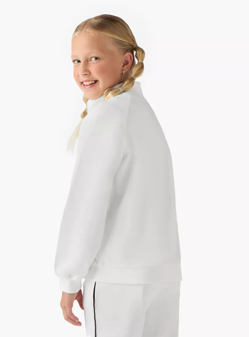 Kappa Zippered Sweatshirt with Long Sleeves-3