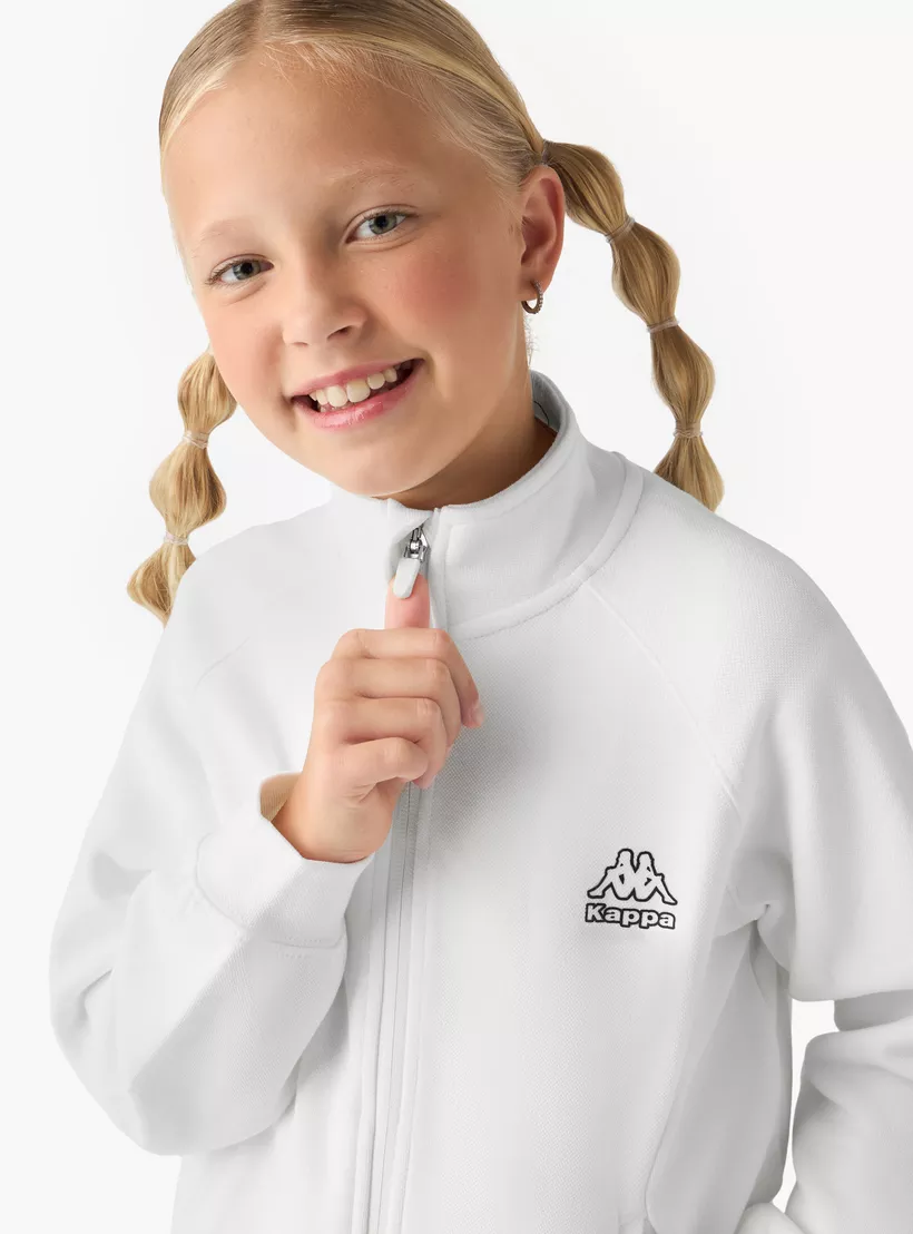 Kappa Zippered Sweatshirt with Long Sleeves-4