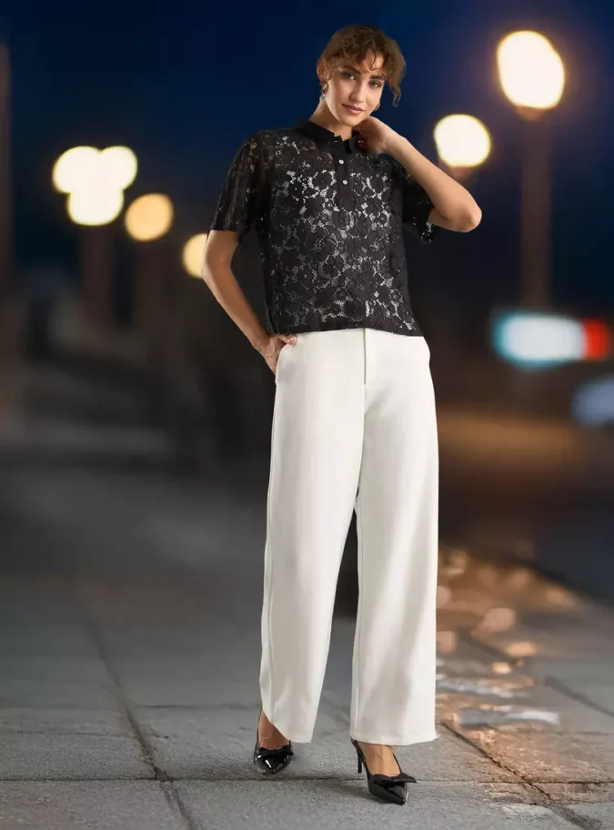 Laced Collared Top-2