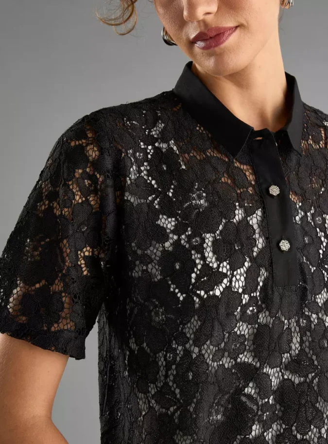 Laced Collared Top-4