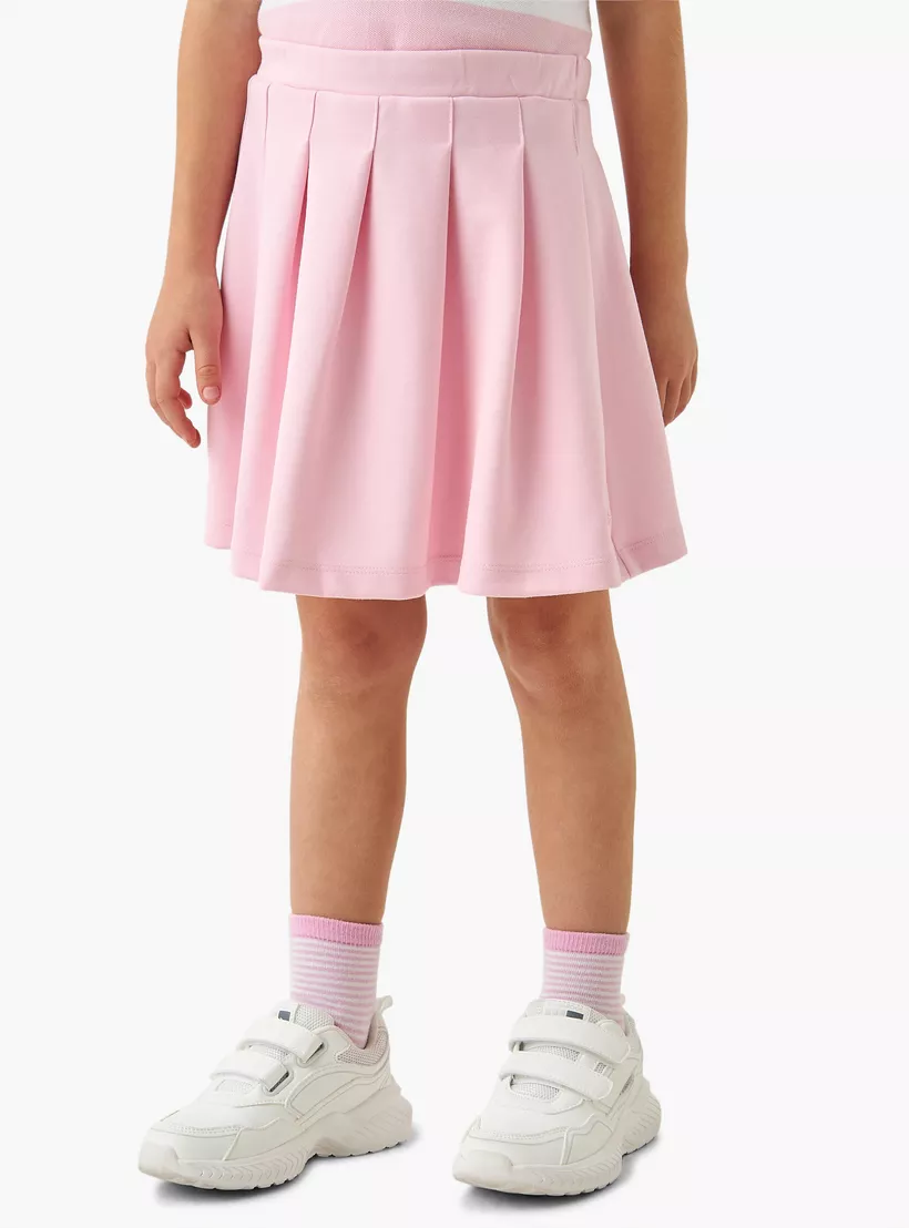 Lee Cooper Striped Polo T-shirt and Pleated Skirt Set-3