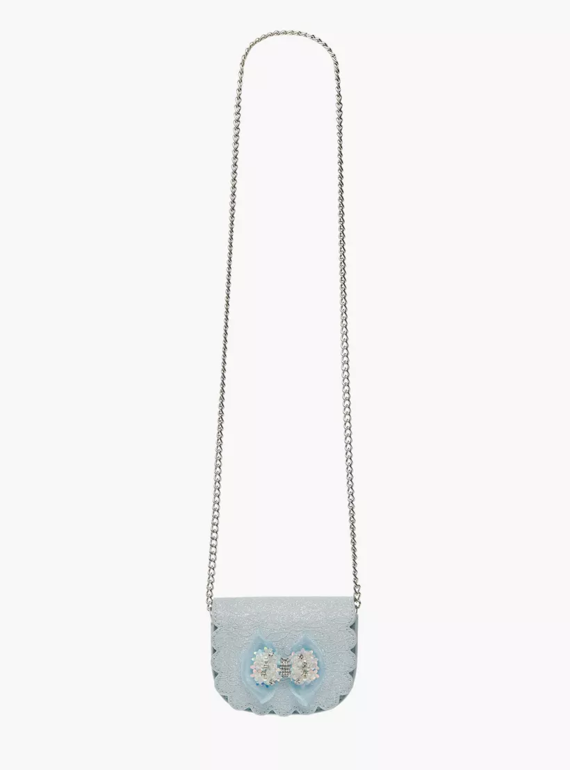 Little Missy Bow Accent Crossbody Bag with Chain Strap and Button Closure-2