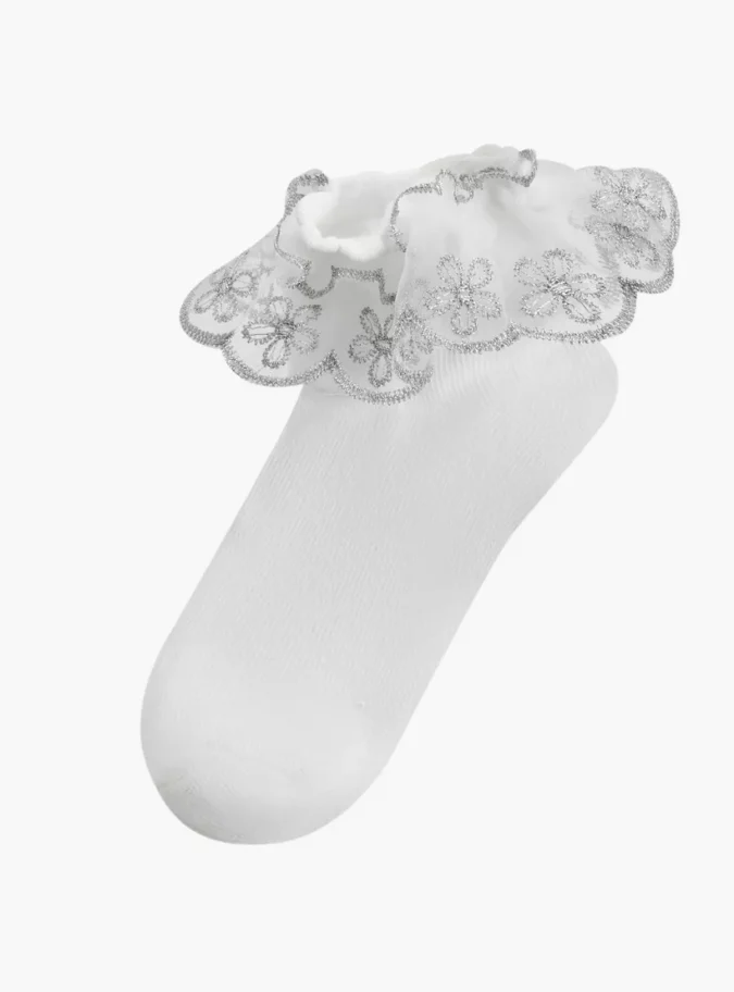 Little Missy Ruffle Detail Ankle Length Socks - Set of 2-2