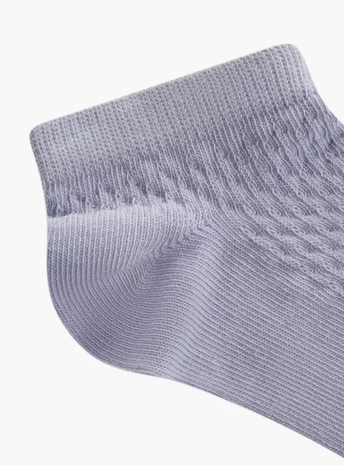 Little Missy Textured Ankle Length Socks - Set of 5-3