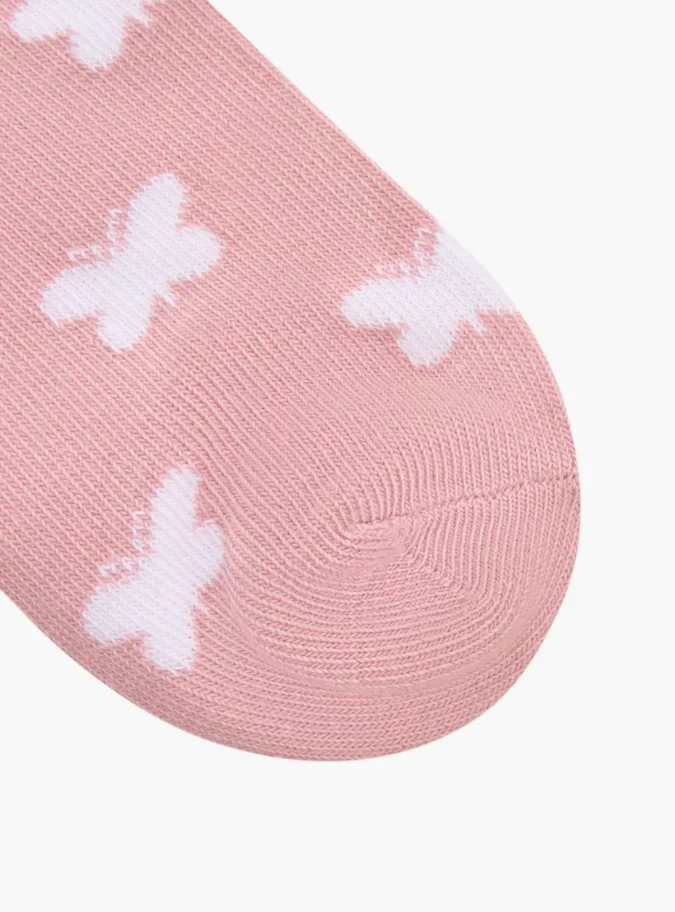 Little Missy Textured Ankle Length Socks - Set of 5 -4