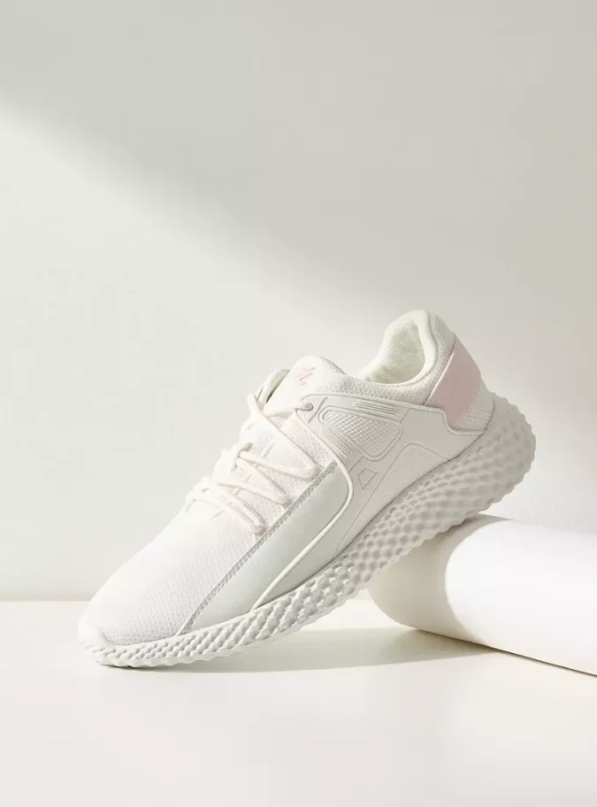 Mesh Textured Sports Shoes with Lace-Up Closure-1