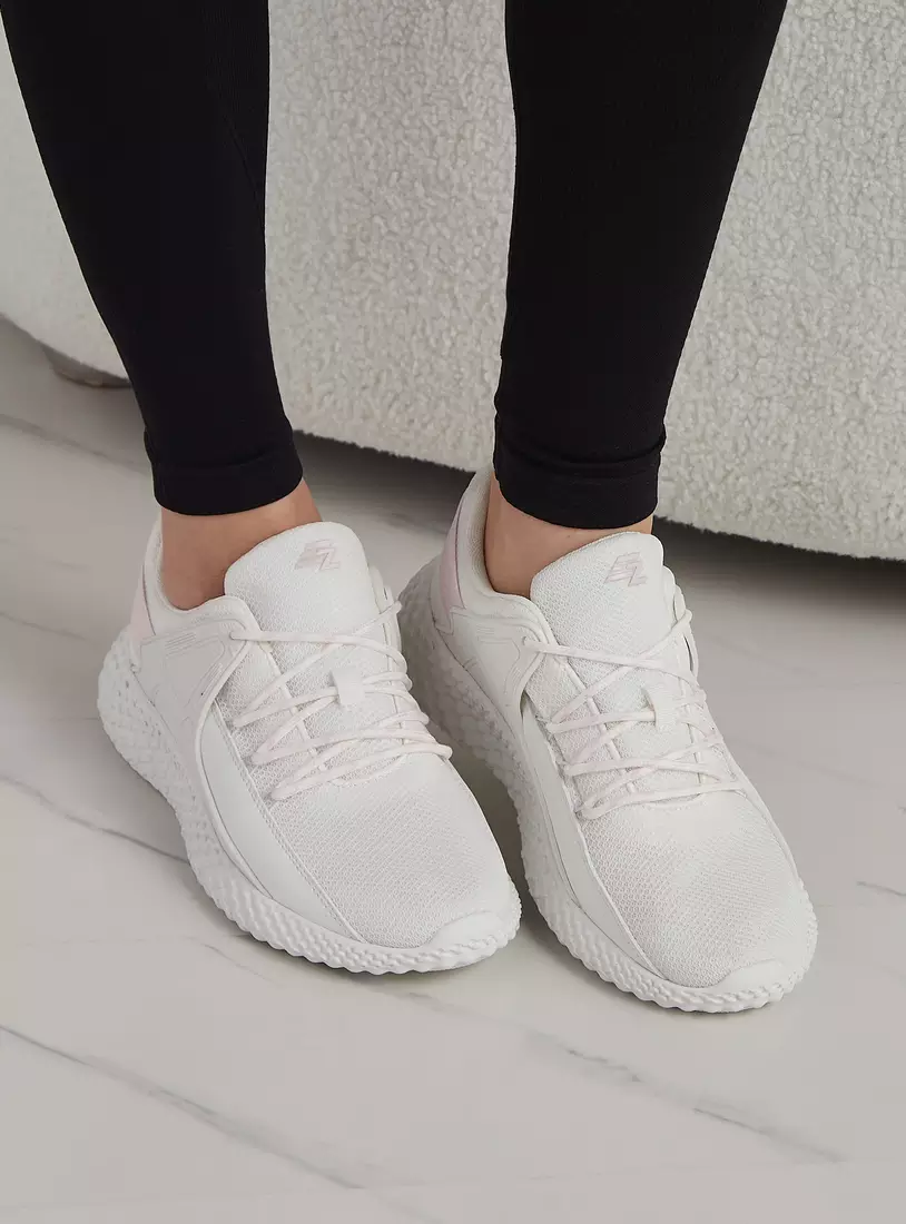 Mesh Textured Sports Shoes with Lace-Up Closure-2