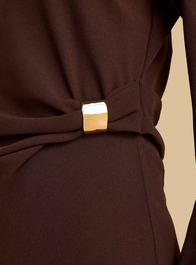 Metal Accent Dress with Side Slit-3