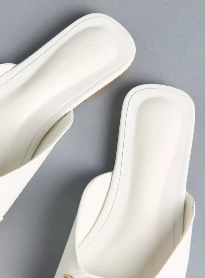 Metal Accent Slip-On Flat Sandals-3