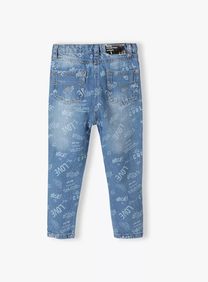 Minoti Printed Comfort Fit Jeans with Bleachout-2