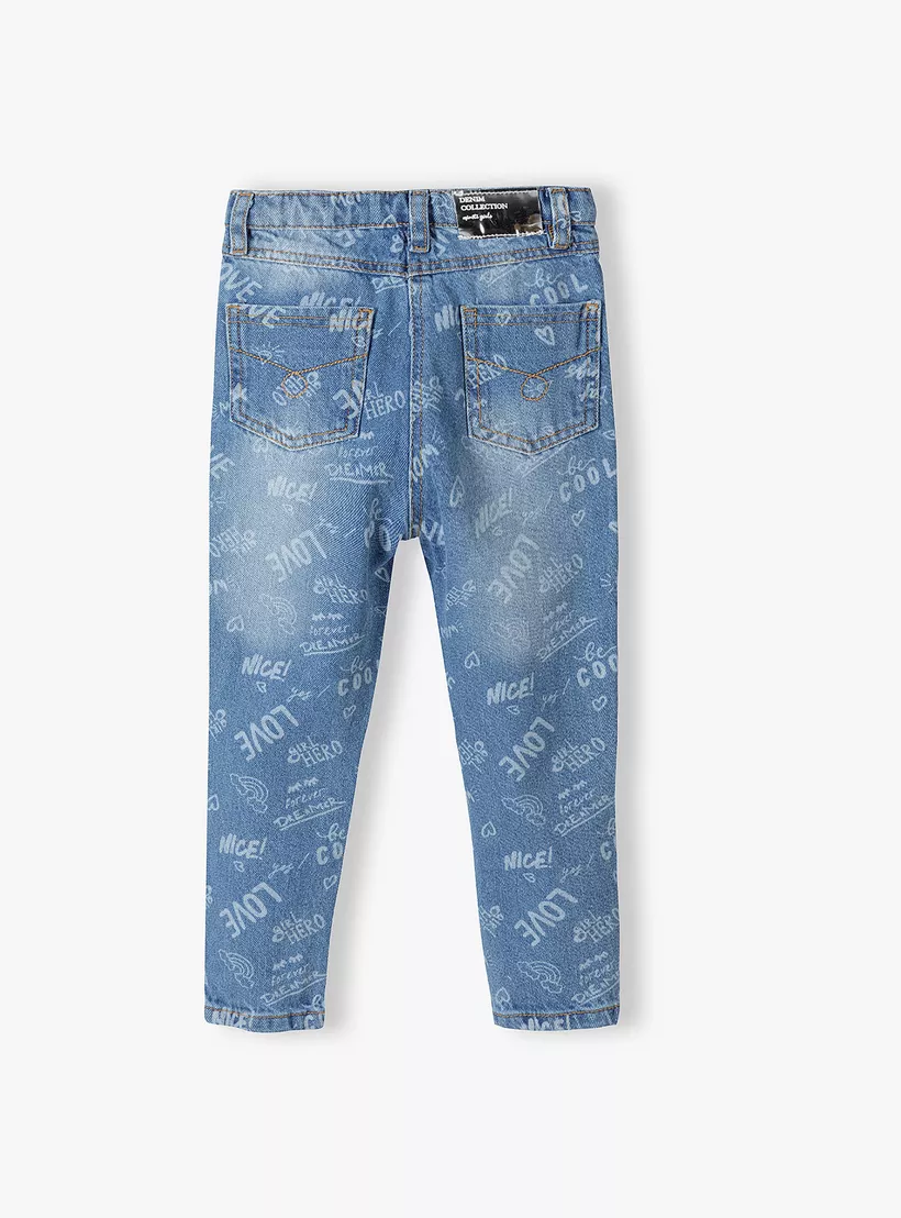Minoti Printed Comfort Fit Jeans with Bleachout-2