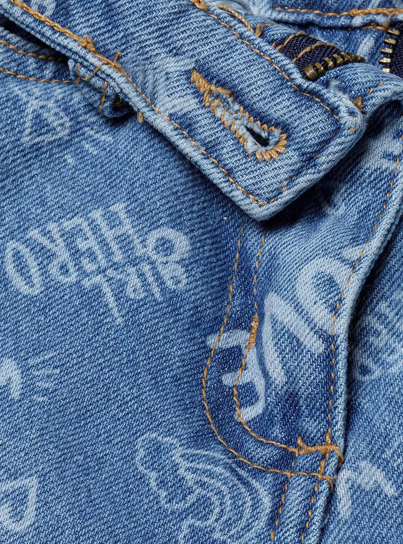 Minoti Printed Comfort Fit Jeans with Bleachout-3