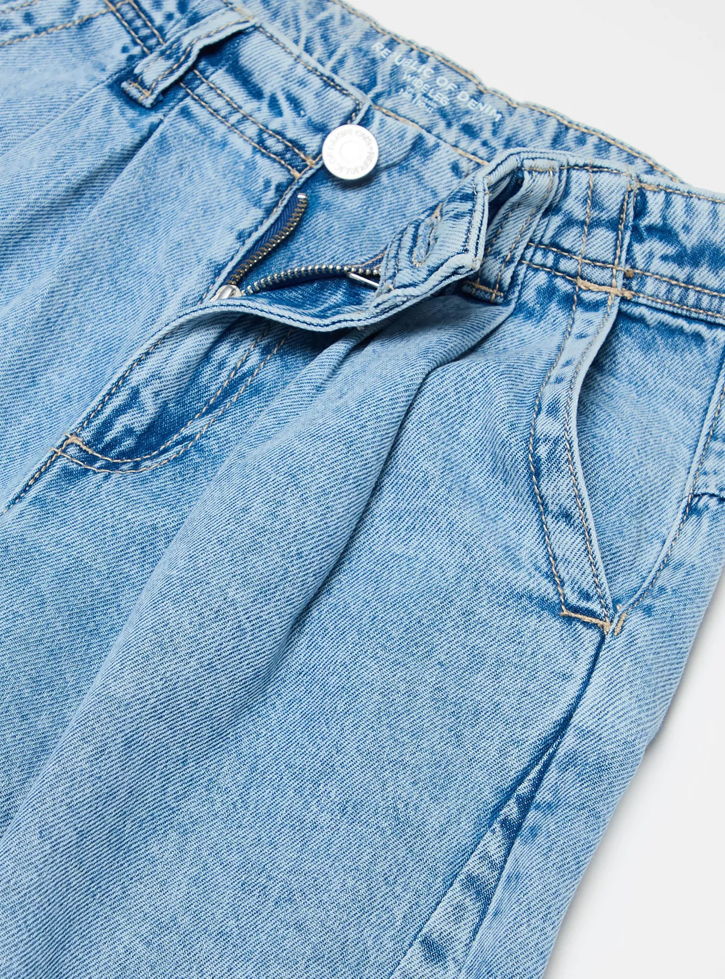 OVS 4 Pockets Solid Wide Leg Jeans-3