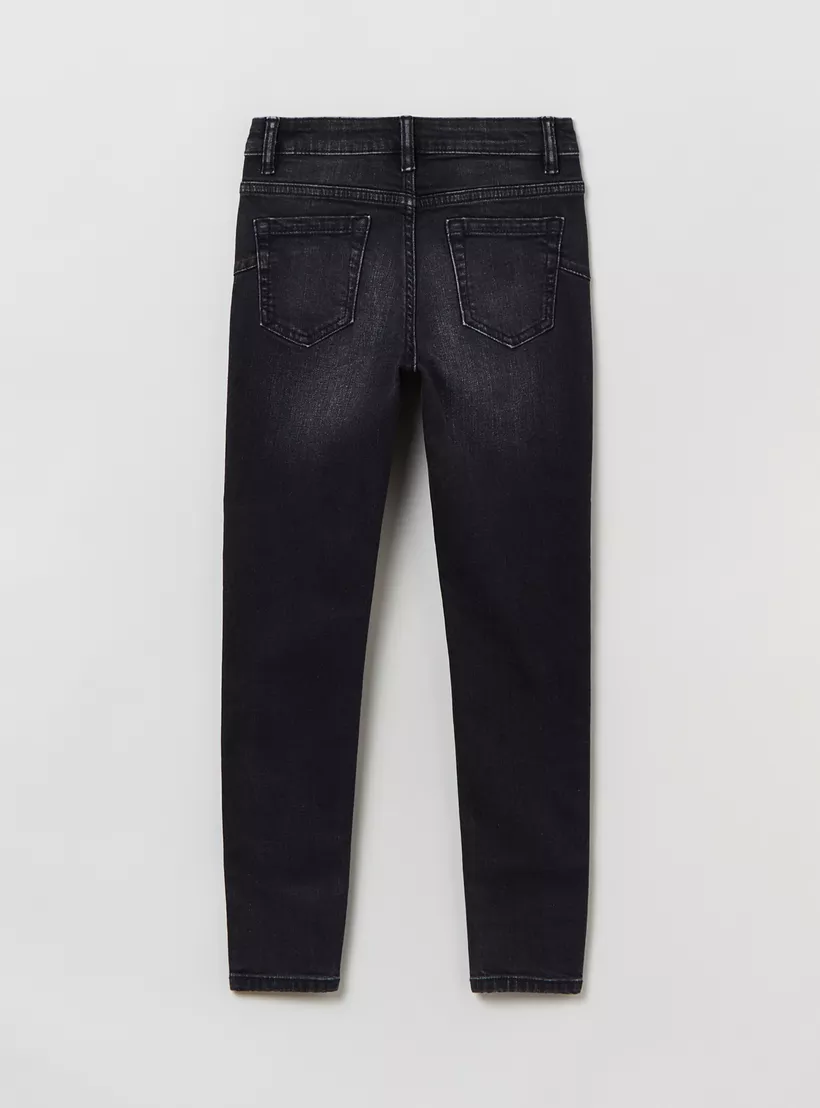 OVS Solid 5-Pocket Skinny Fitted Denim Jeans-2