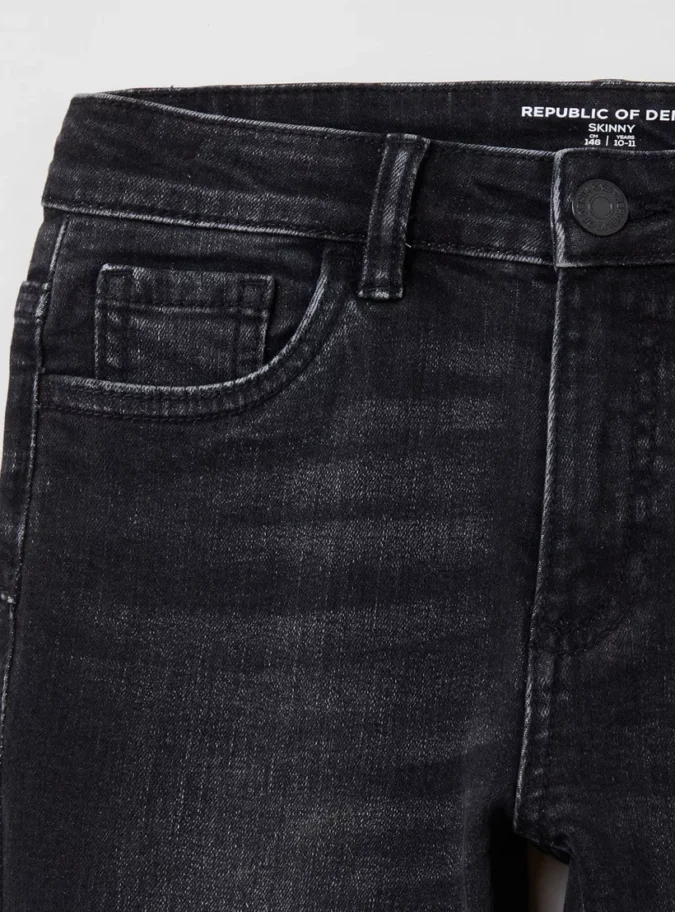 OVS Solid 5-Pocket Skinny Fitted Denim Jeans-3