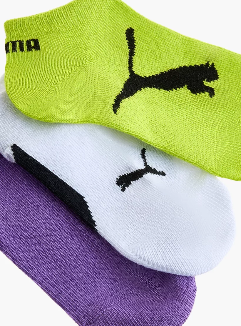 PUMA Logo Detail Ankle Length Socks - Set of 3-3