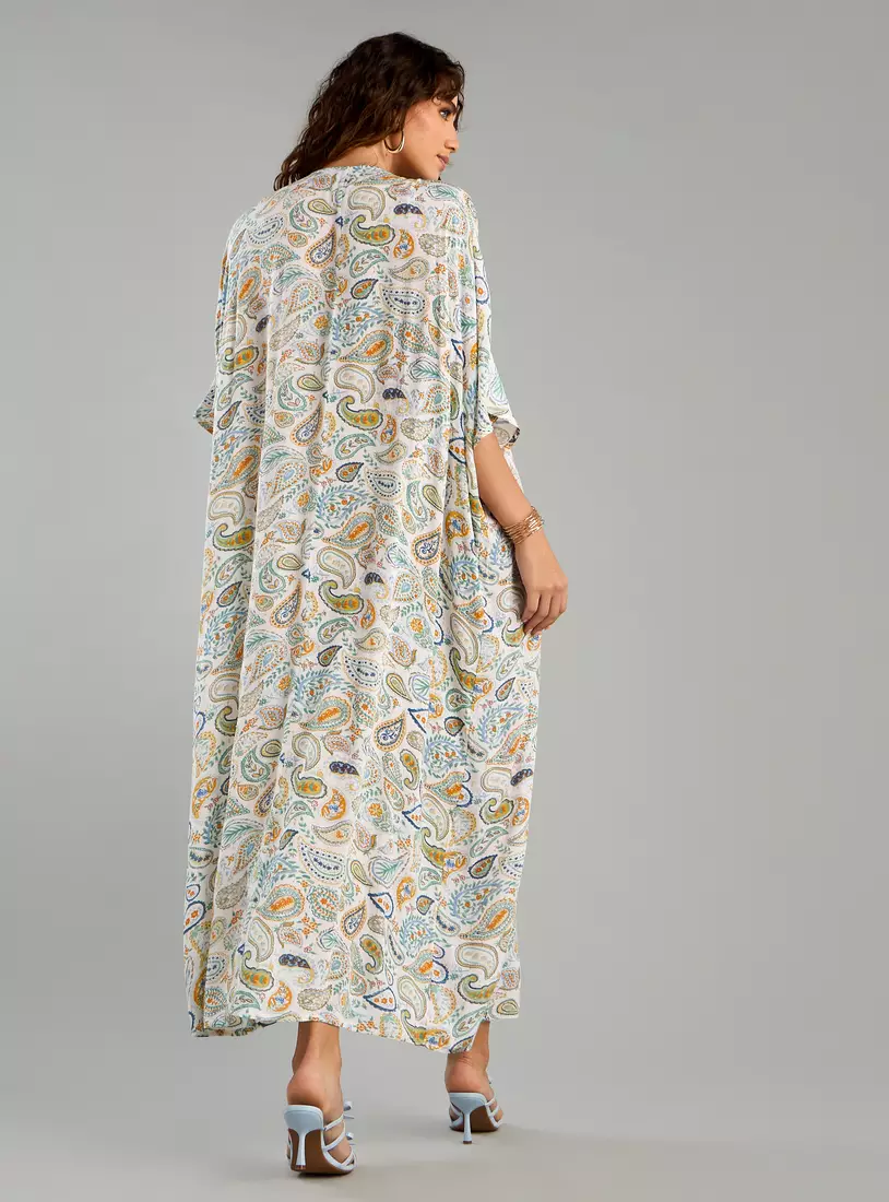 Paisley Print Kaftan Dress-2