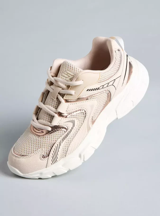 Panelled Lace-Up Sneakers-1