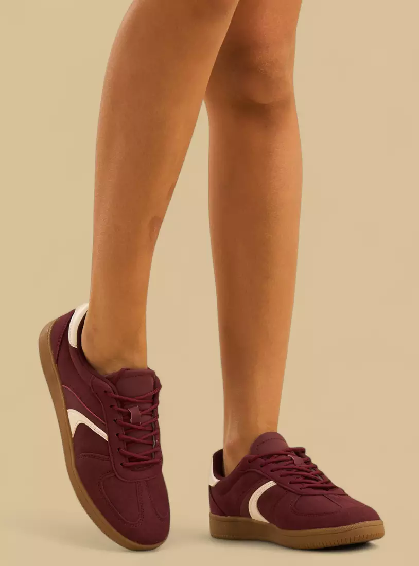 Panelled Lace-Up Sneakers-2