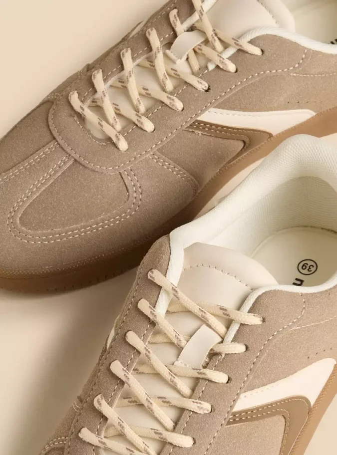 Panelled Lace-Up Sneakers-3