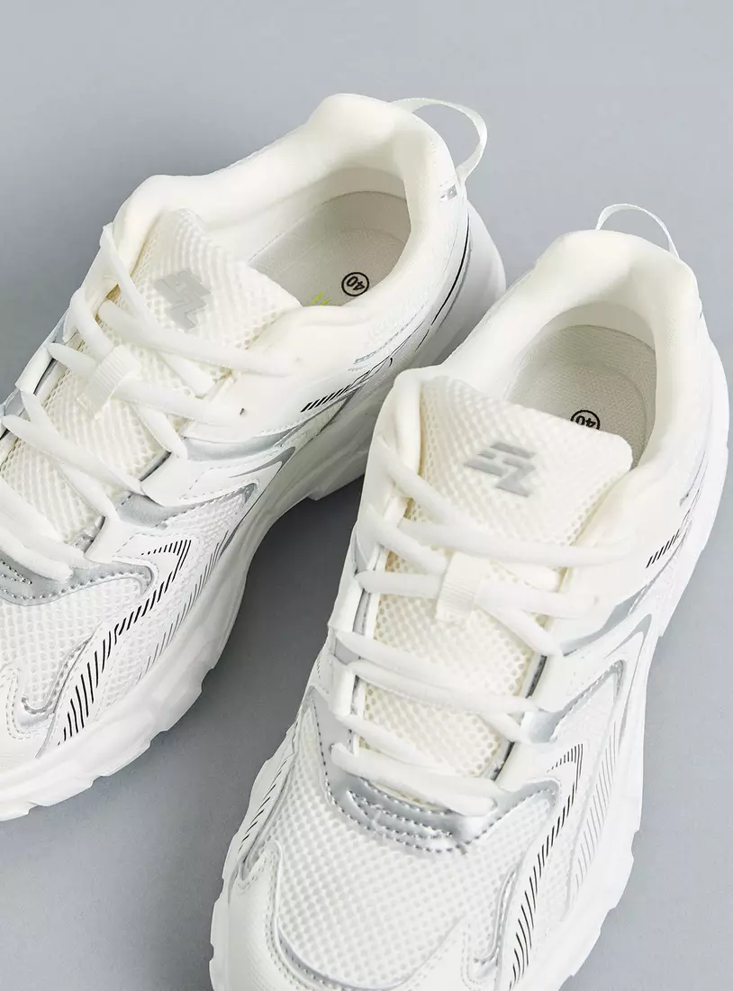 Panelled Lace-Up Sneakers-3