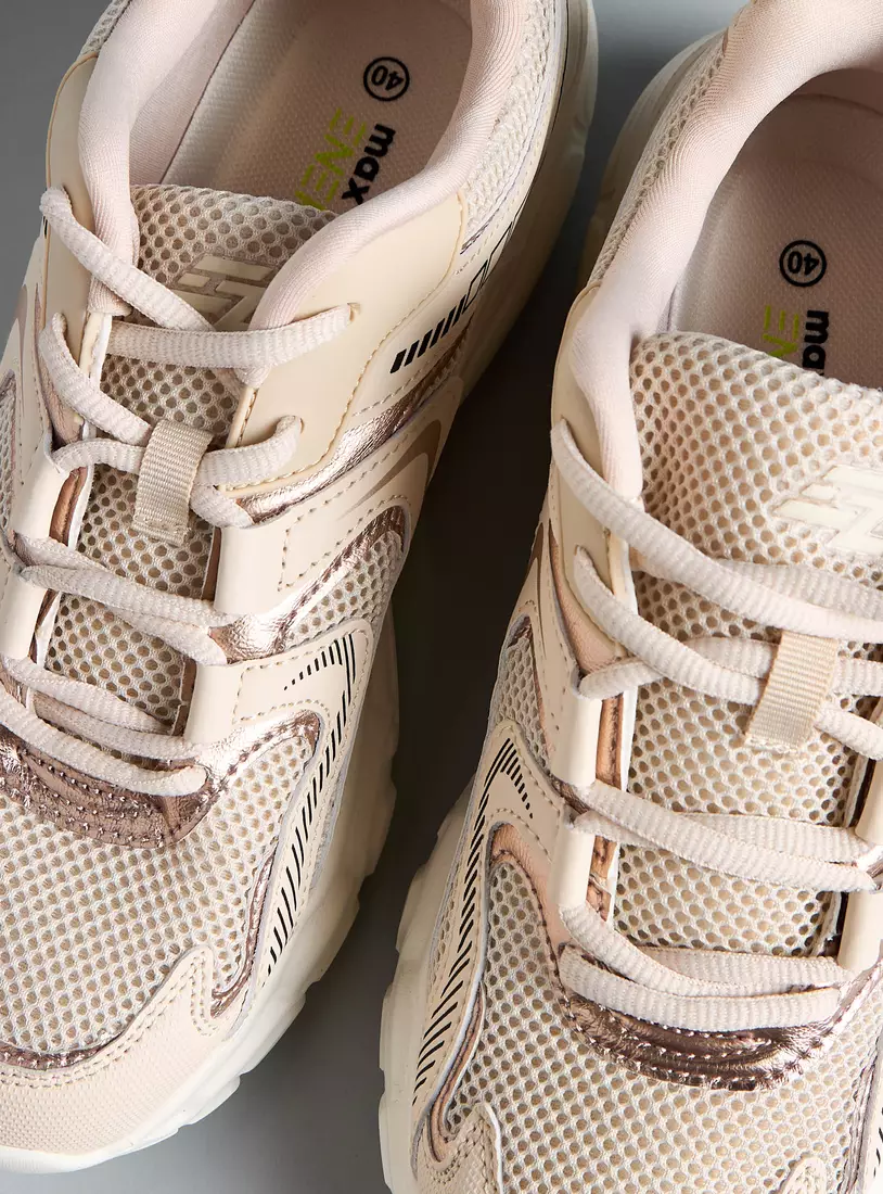 Panelled Lace-Up Sneakers-3