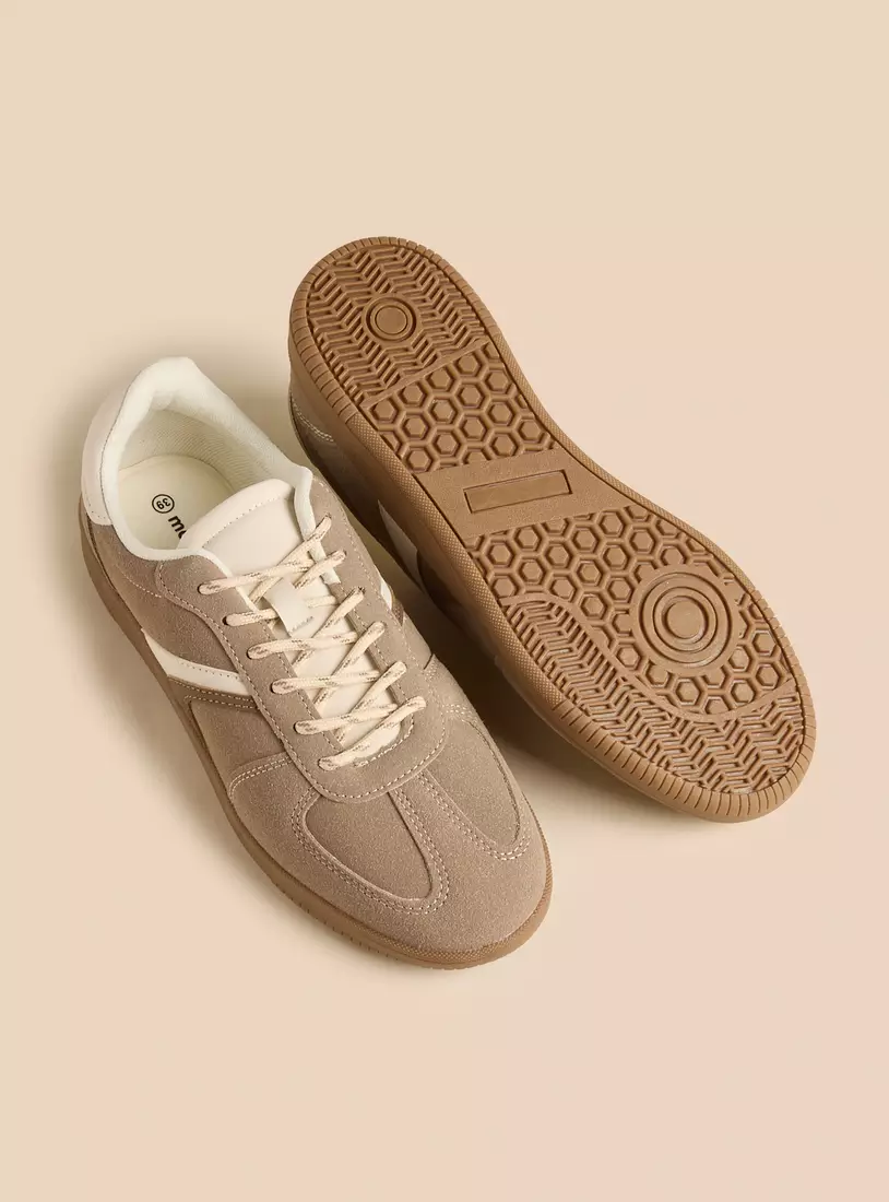 Panelled Lace-Up Sneakers-4