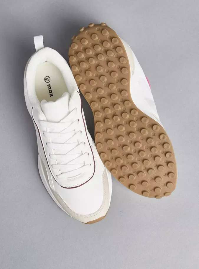 Panelled Lace-Up Sneakers with Pull Tabs-4