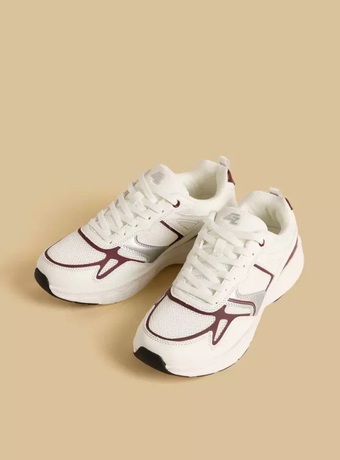 Panelled Lace-Up Sports Shoes -1